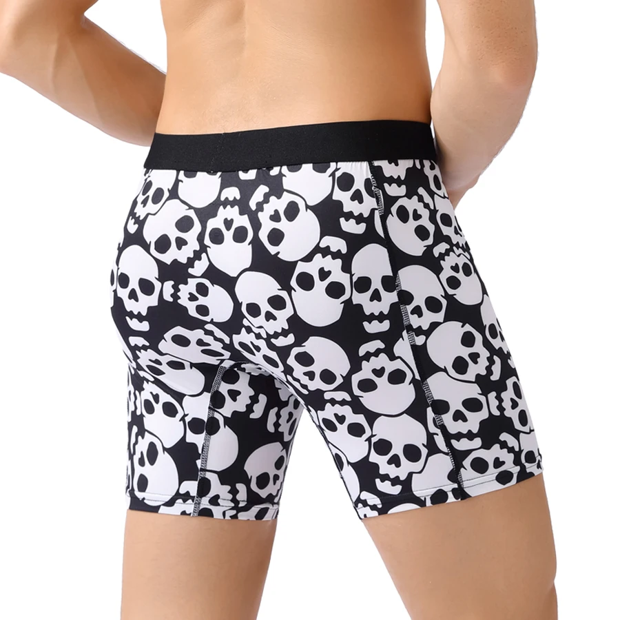 1 pz Mutande da uomo medio-lunghe Pantaloncini Intimo di marca per uomo Boxer Stampa sexy Mutandine da uomo Lettera Cintura Boxer Slip