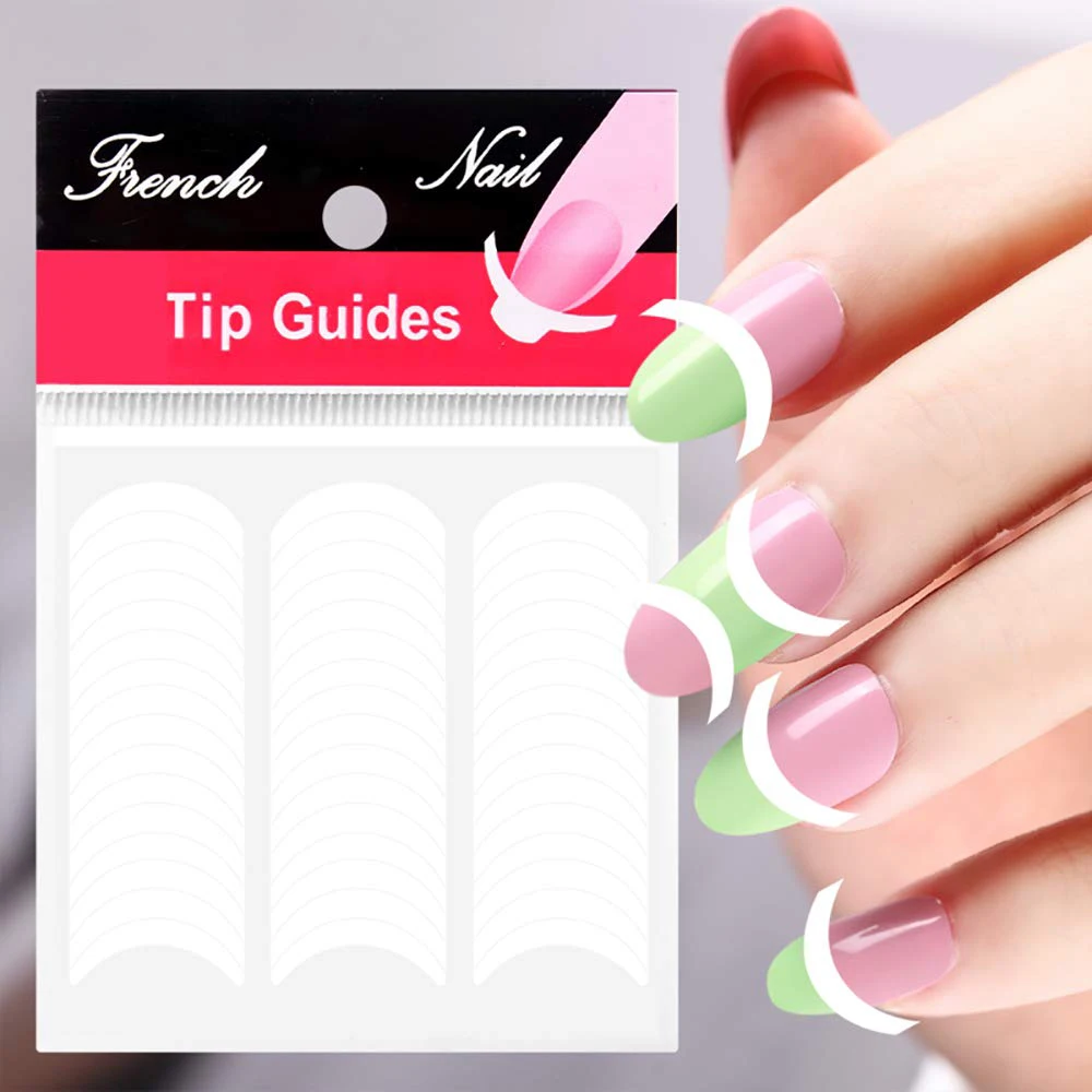 5/10/15 Sheets French Manicure Strip Nail Art Form Fringe Tip Guides Self Adhesive Nail Sticker DIY Line Tips Decoration Tool