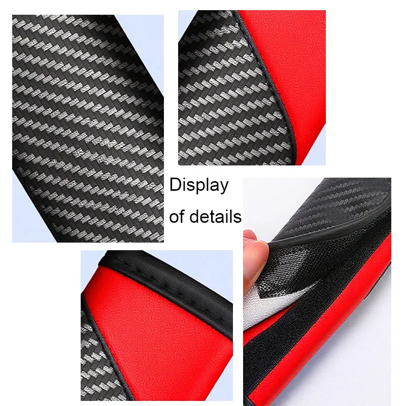 2/4 قطع من أحزمة مقاعد السيارة المصنوعة من ألياف الكربون من الجلد الطبيعي وإكسسوارات السيارة لسيارة Mercedes Benz E260 E200 E300 W205 W212 W166 #3