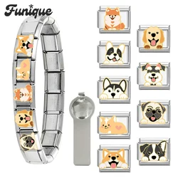 Cute Italian Charm Bracelet Panda Rabbit Dog Cat Charm Links Fit 9mm Bracelet Stainless Steel Making DIY Jewelry