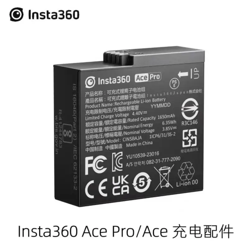 شاحن بطارية Insta ACE Pro-الأصلي ، 3 فتحات ، شاحن USB مزدوج ، ملحقات كاميرا بانورامية
