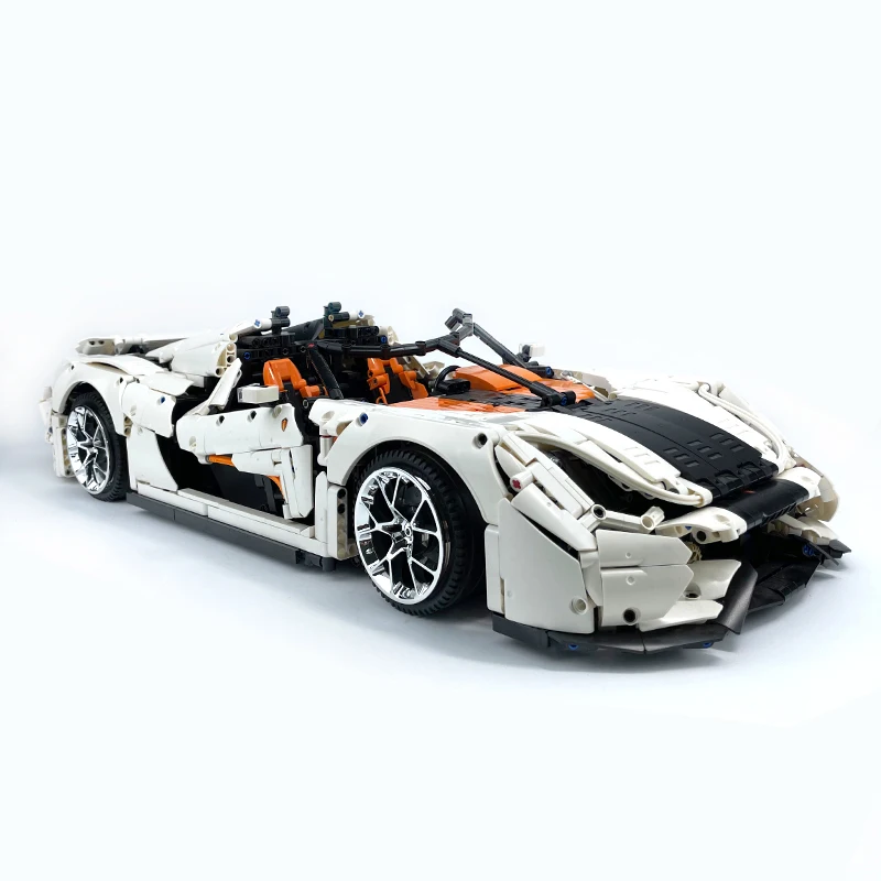 New MOC T010 Technical White City Super Sport Car Hypercar Building Blocks Bricks Puzzle Educational Toy Christmas Gift For Kids