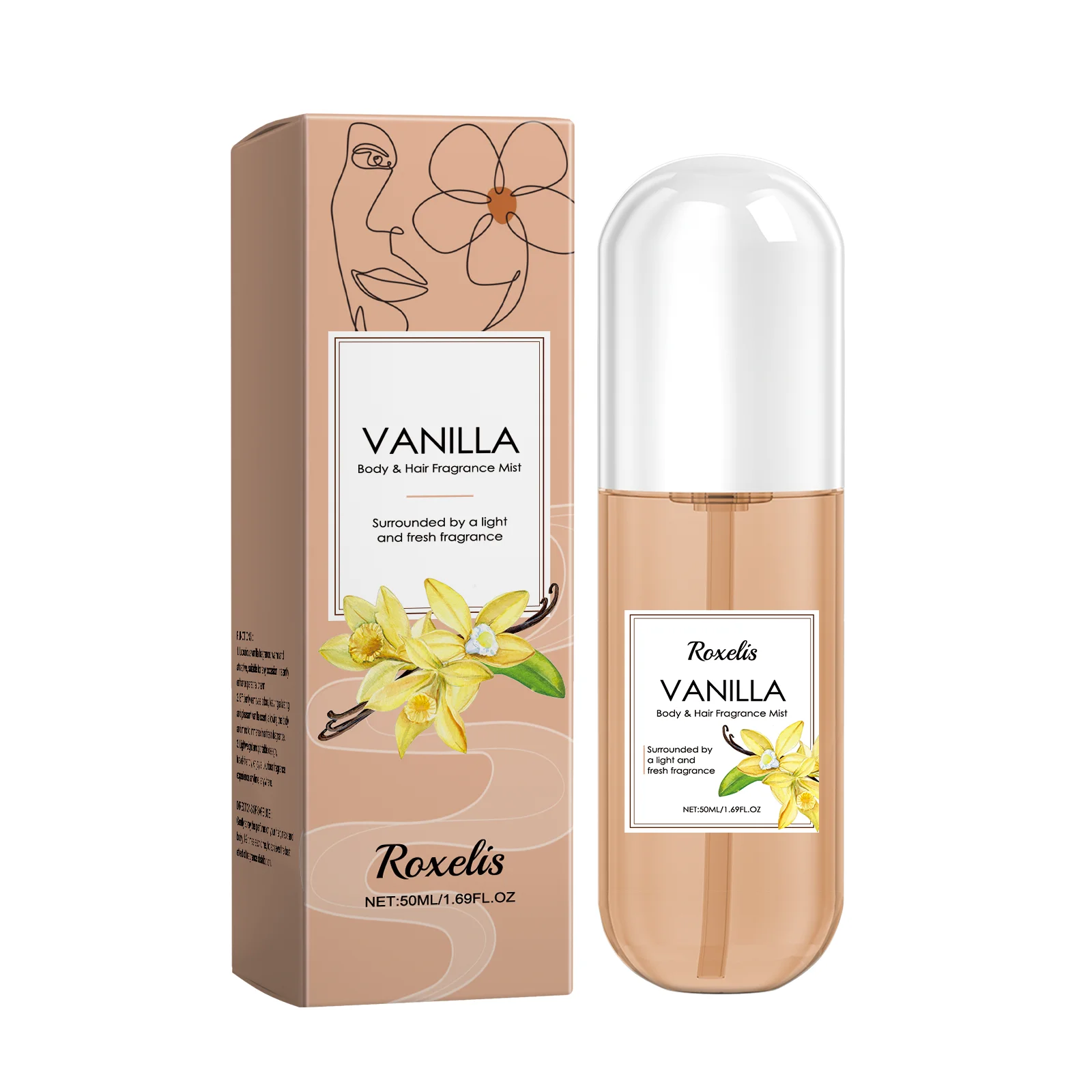 Vaniglia Corpo Capelli Fragranza Nebbia Feromoni Profumo Capelli e Corpo Spray Per Donna Uomo Eau De Toilette Spray Fragranza a lunga durata