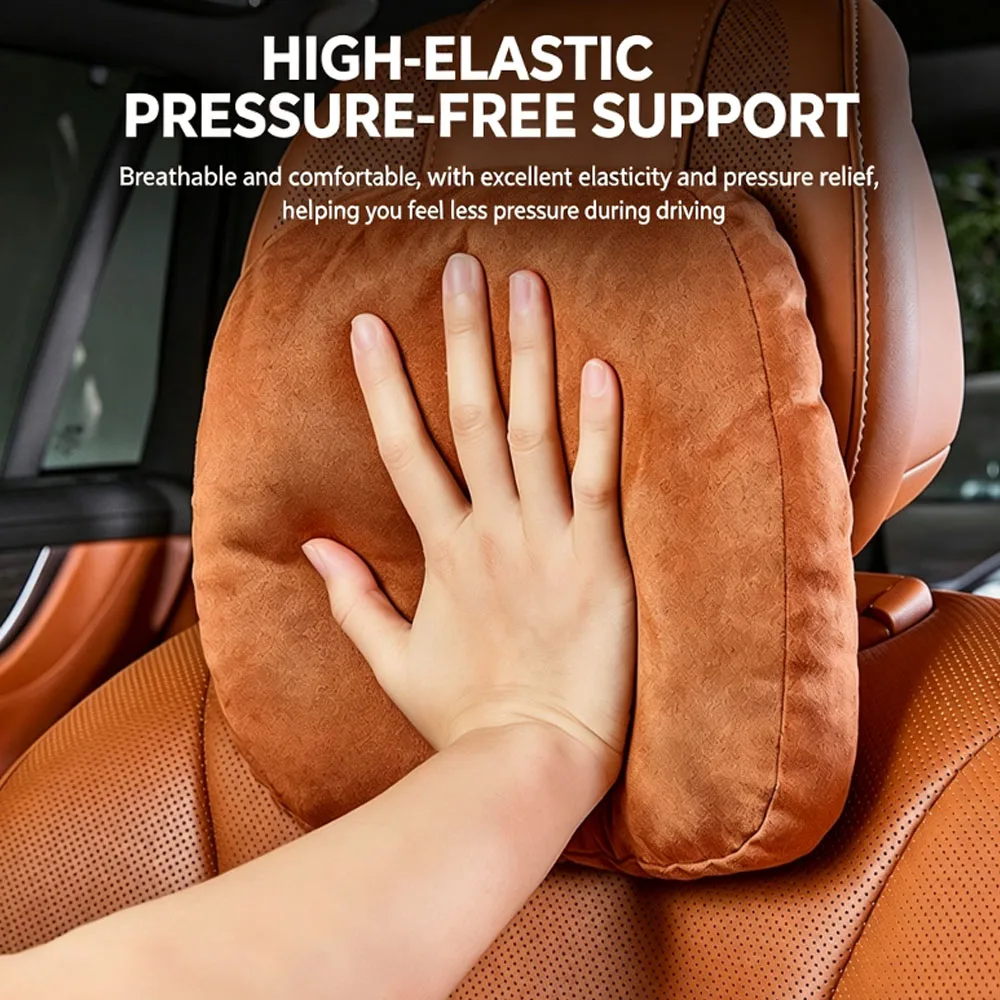 Custom Fit Suede Car Headrest Neck Support Pillow Auto Seat Cushion Neck Rest Pillow for AITO 2026 M7 M8 M9 Interior Accessories