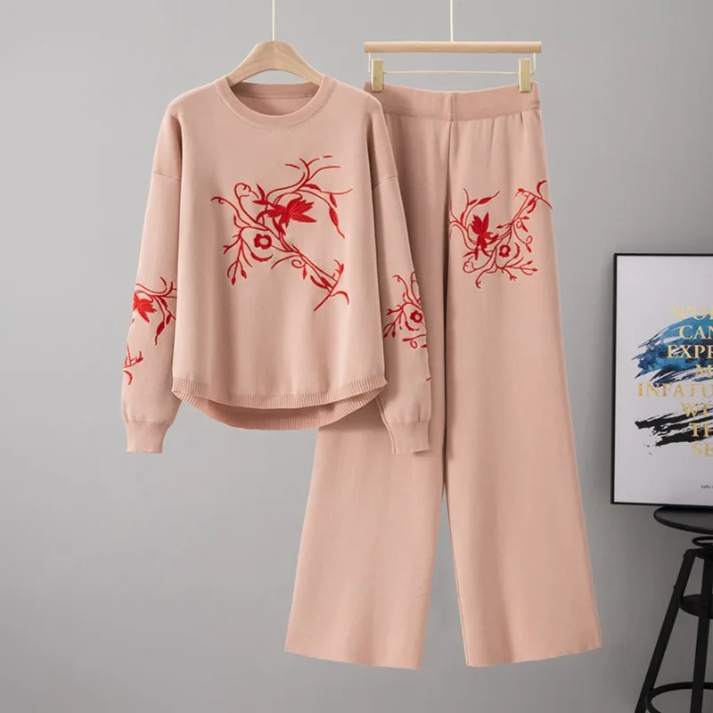 

Casual Sportswear Set Women Spring Autumn New Style High Fashion Sweater Two Piece Set Age Reducing Trendy Outfit