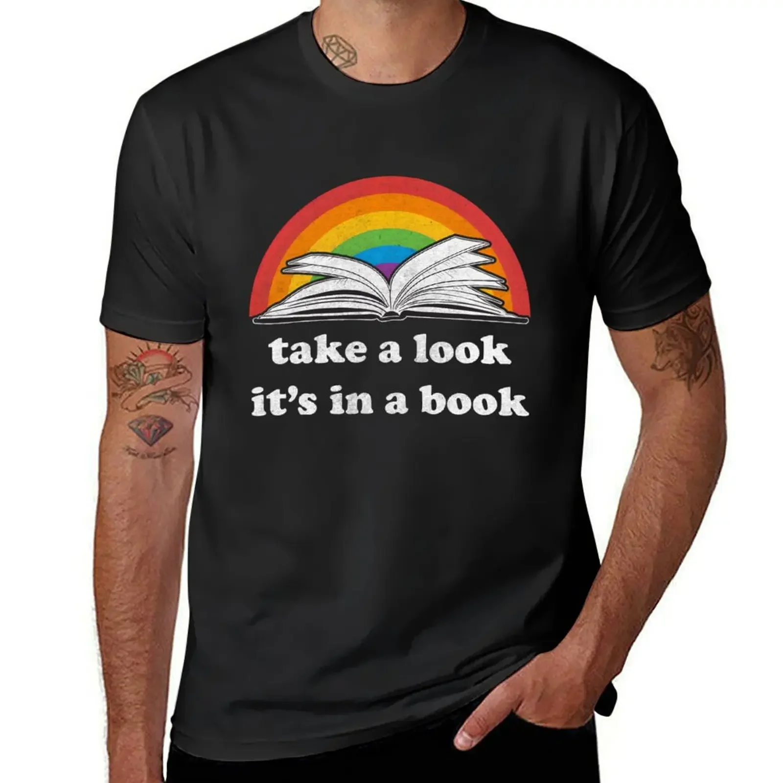 Take a Look, it's In a Book T-Shirt anime tshirt oversizeds heavyweights mens shirts graphic tee