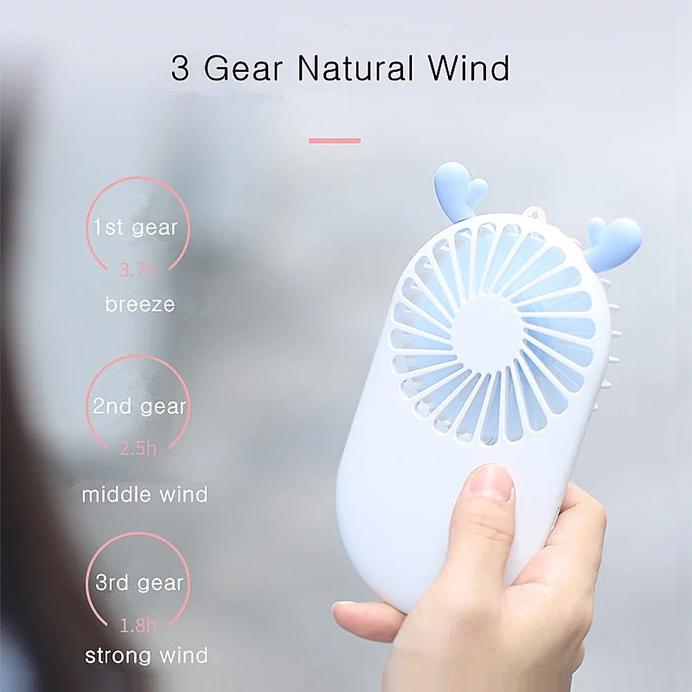 

3 Modes Portable Mini Fan Handheld USB Rechargeable Desktop Fans Adjustable Summer Cooler For Outdoor Travel Office