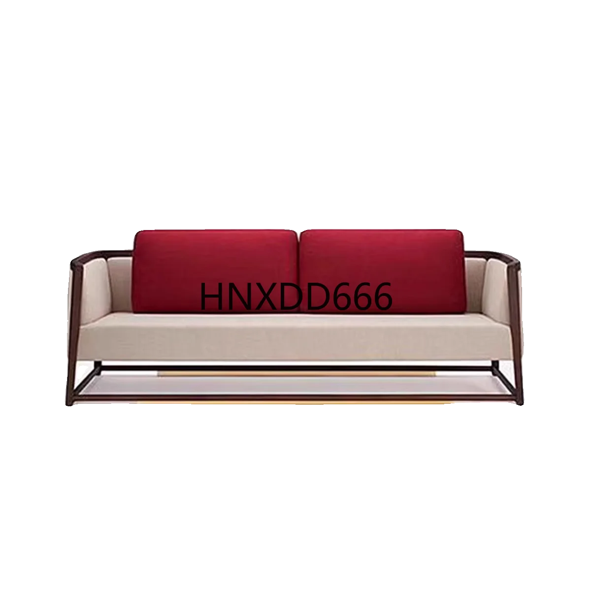 

New Chinese black walnut sofa combination fabric sofa
