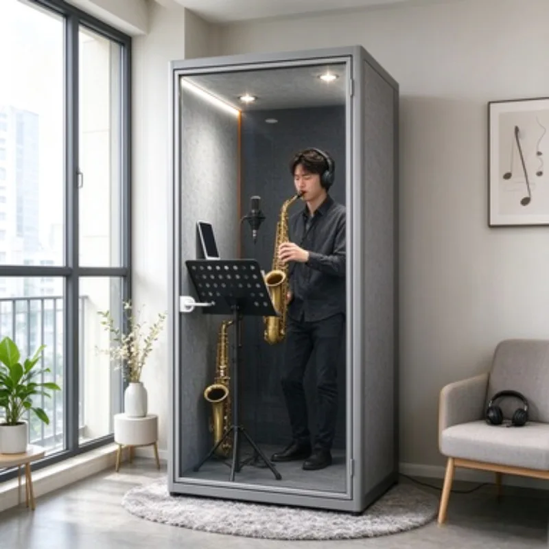 Dusty Pink Acoustic Pod Soundproof Phone Booth 1 Person Lounge Australia New Zealand ISO Certified Portable Easy Install