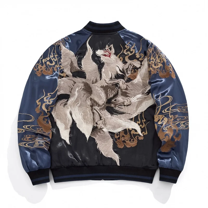 Mythical Beast Heavy Embroidery Jackets For Man Zipper Streetwear Autumn Quality Comfortable Fit Exquisite Chamarras Para Hombre