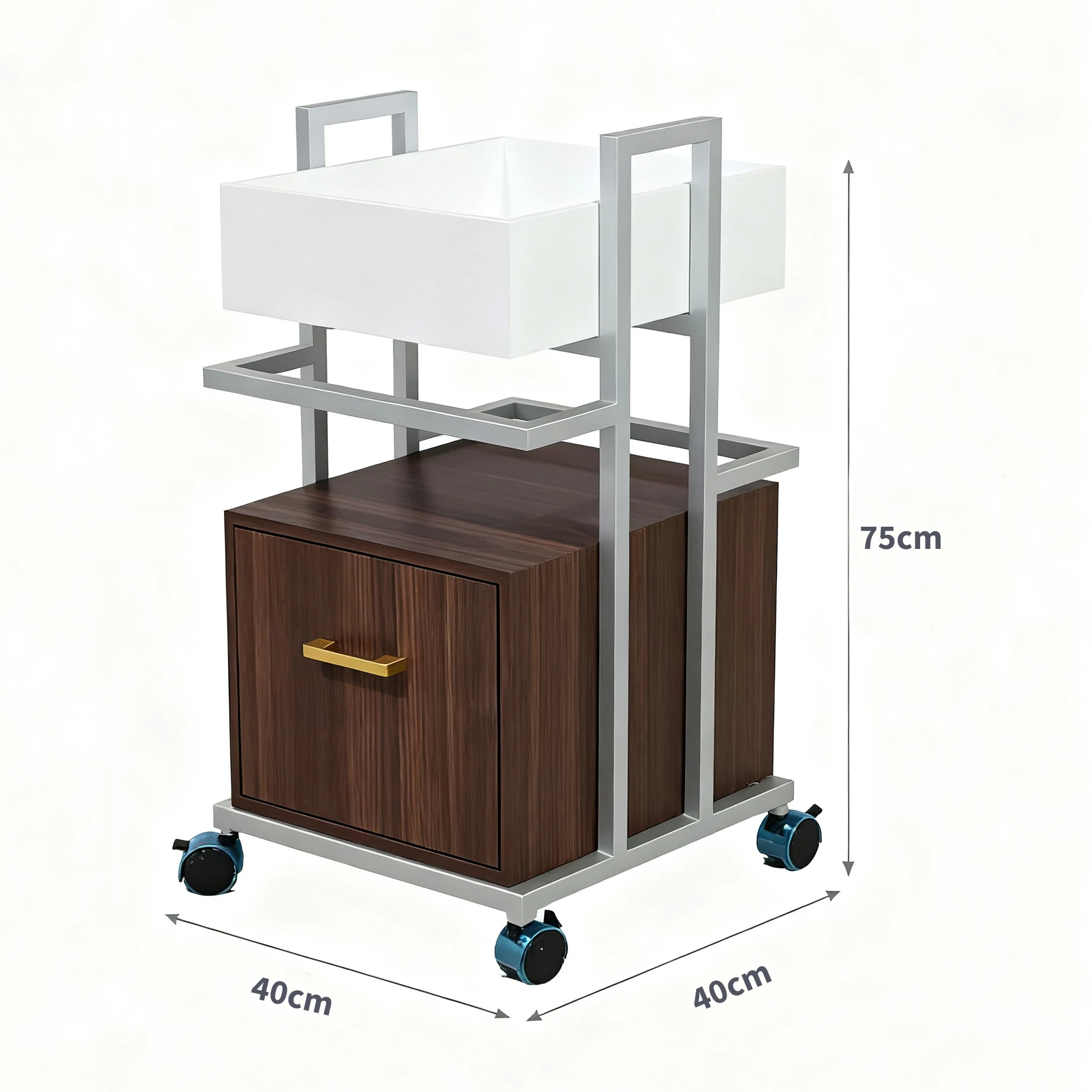 Yard trolley with wheels
