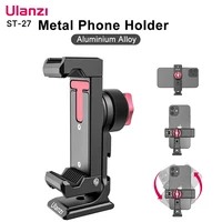 Abrazadera de soporte para teléfono de metal Ulanzi ST-27 con zapata fría Arca 360 ° Clip de montaje de trípode giratorio para fotografía TikTok Vlog