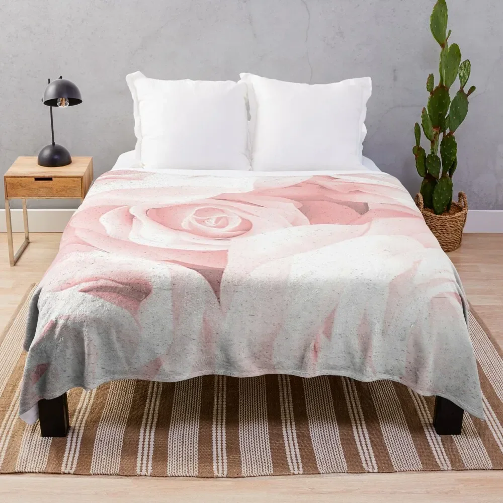 

Blush Bed of Roses Throw Blanket valentine gift ideas Beautifuls Blankets