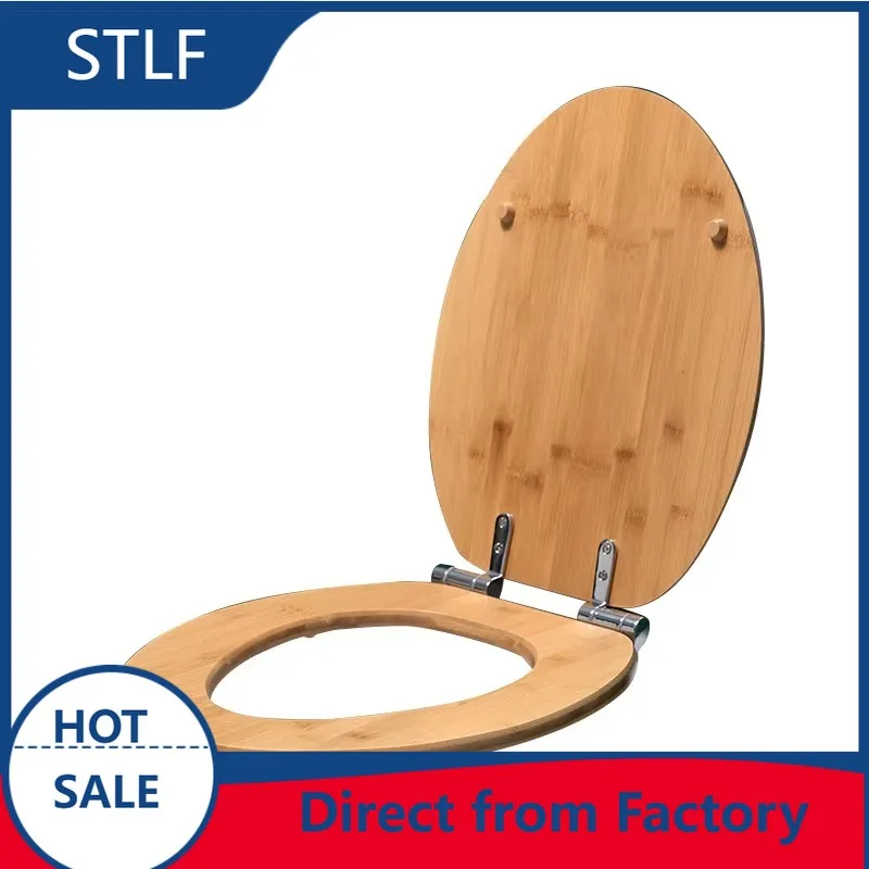 STLF Modern Design Universal Quick Release Buffering Soft Close Solid Wood Thickened Wooden Toilet Seat Cover