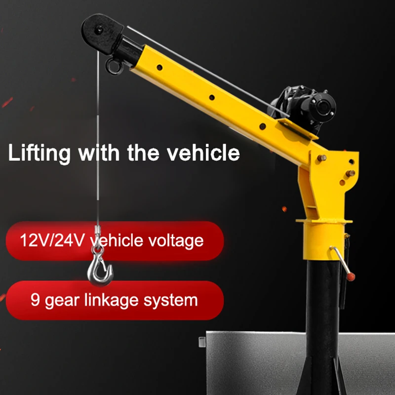 

Vehicle crane 12V small crane truck with car crane 24V small crane 1 ton lifting cantilever crane