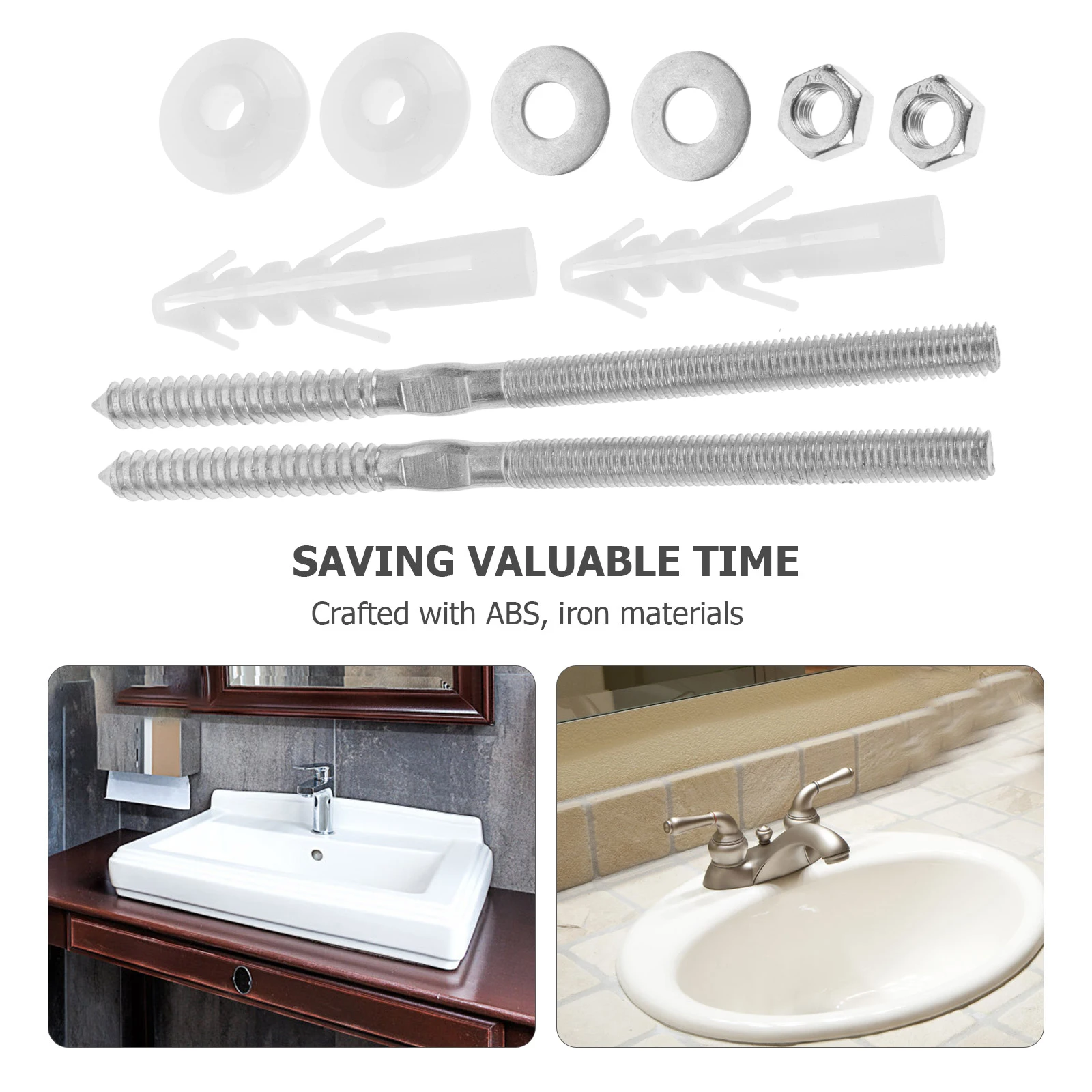

Basin Fixing Kit Wash Basin Installation Screws 10x180 Extended Length ABS Iron AntiLoosening Fastening Screw Set Washers