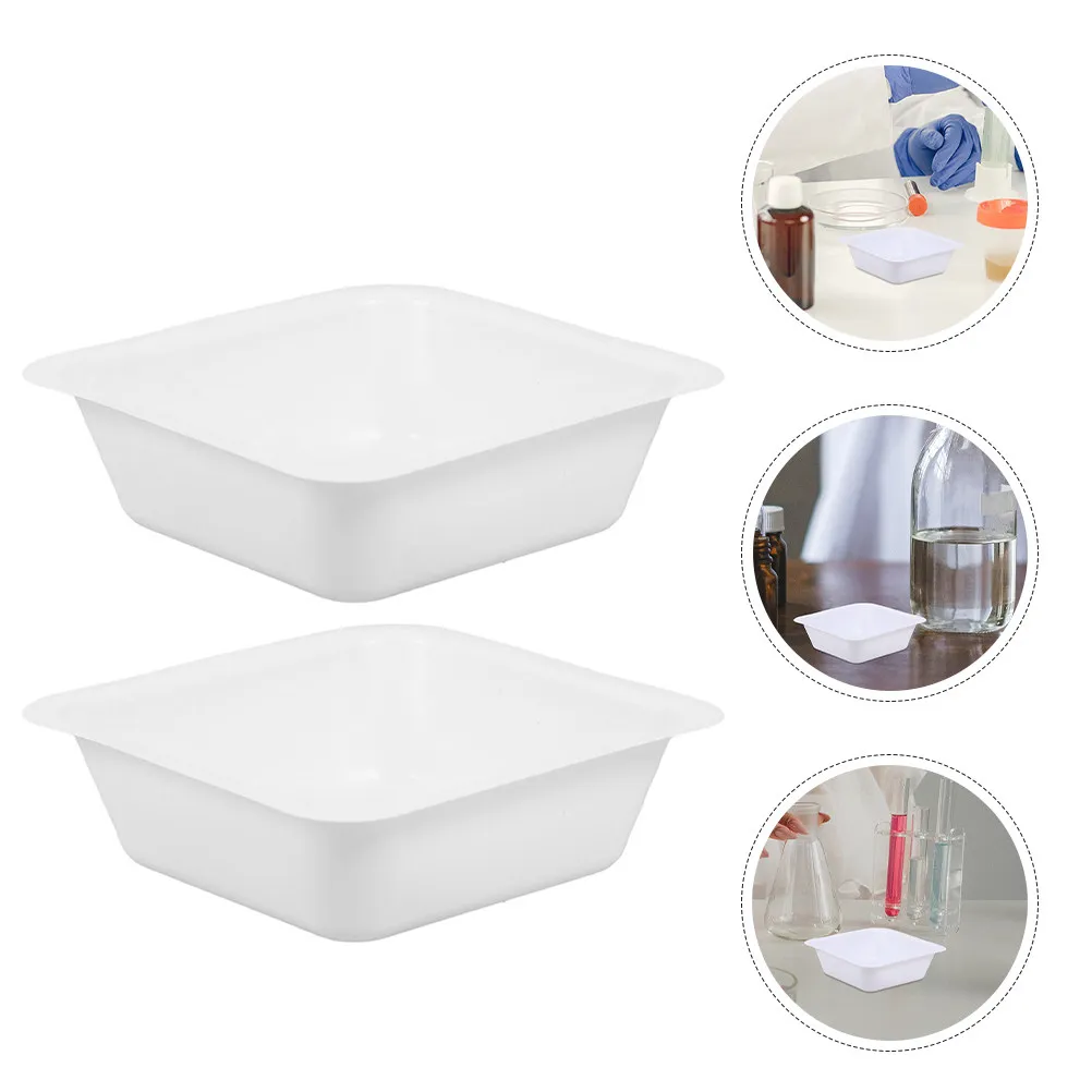 

10Pcs Square Laboratory Weighing Pan Plastic Sample Weighing Tray Reusable Balance Weigh Boats for Chemistry Dry Powders