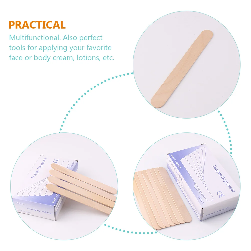 200 шт. шпатели для скребка для воска для удаления волос, принадлежности для вощения, одноразовые палочки-аппликаторы