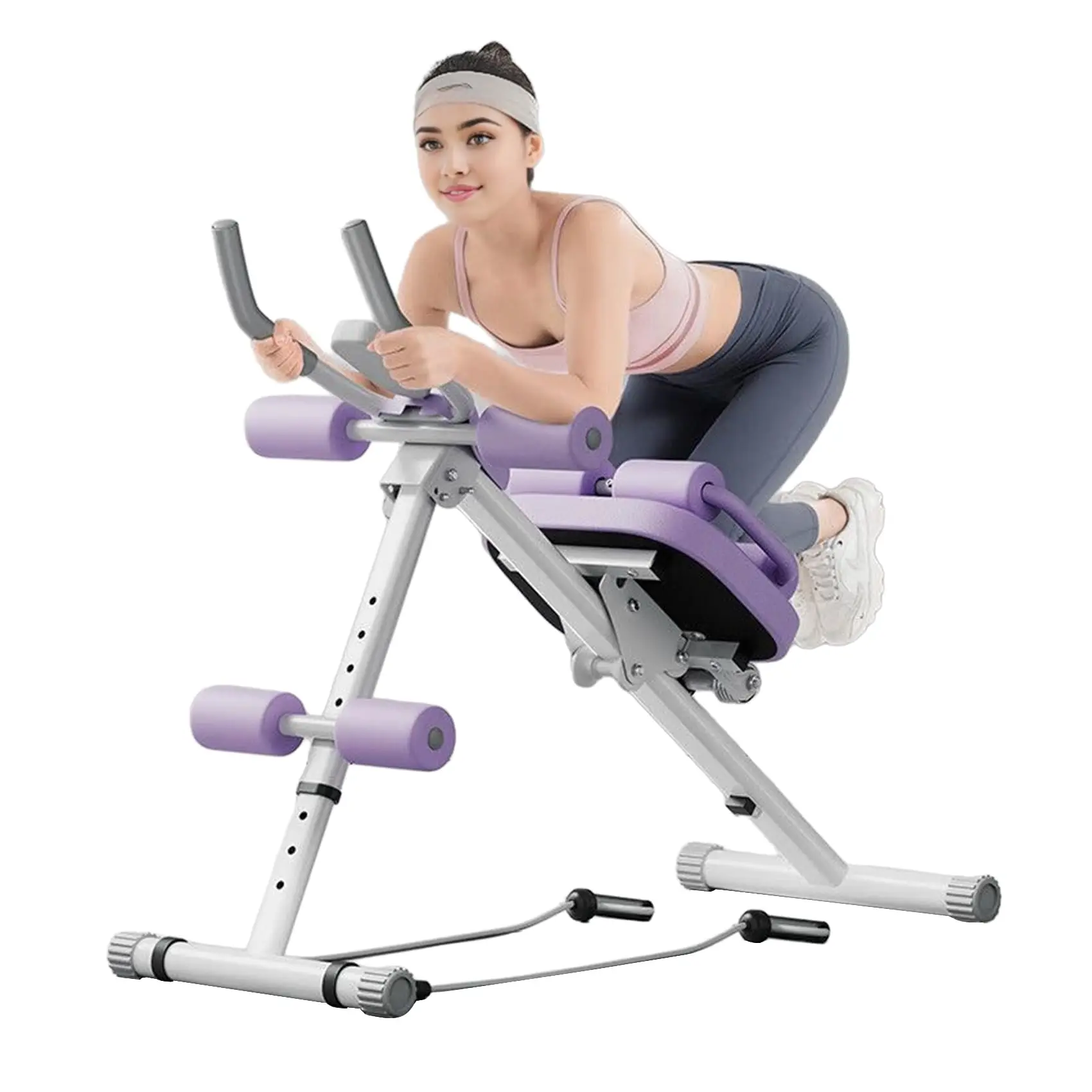 Collapsible Total Core Crunch Bench Ab Workout Abs Machine for Abdominal Workouts and Strength Training Home Gym Workouts