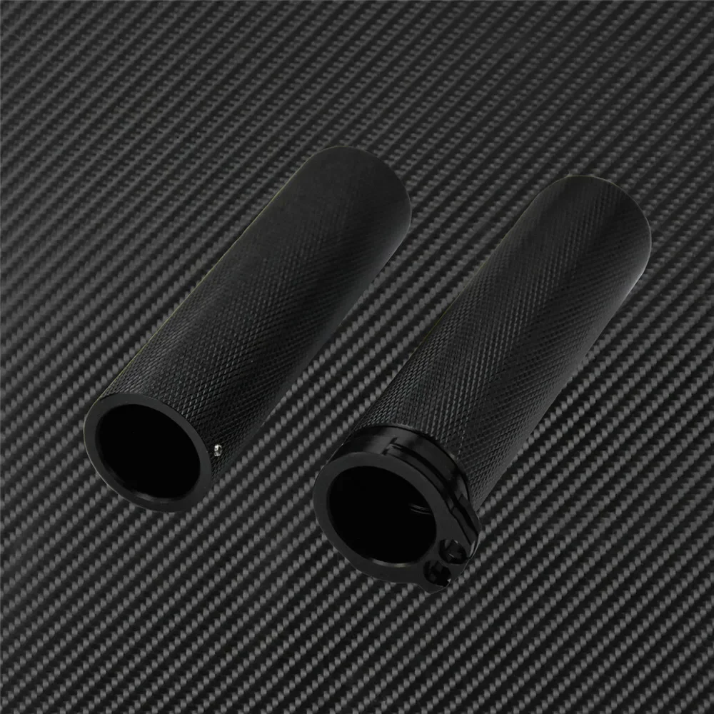 Motorcycle Universal 1\'\'25mm Hand Grips Aluminum Handlebar Grip Black Chrome For Harley Sportster XL Touring FLHR Dyna Softail