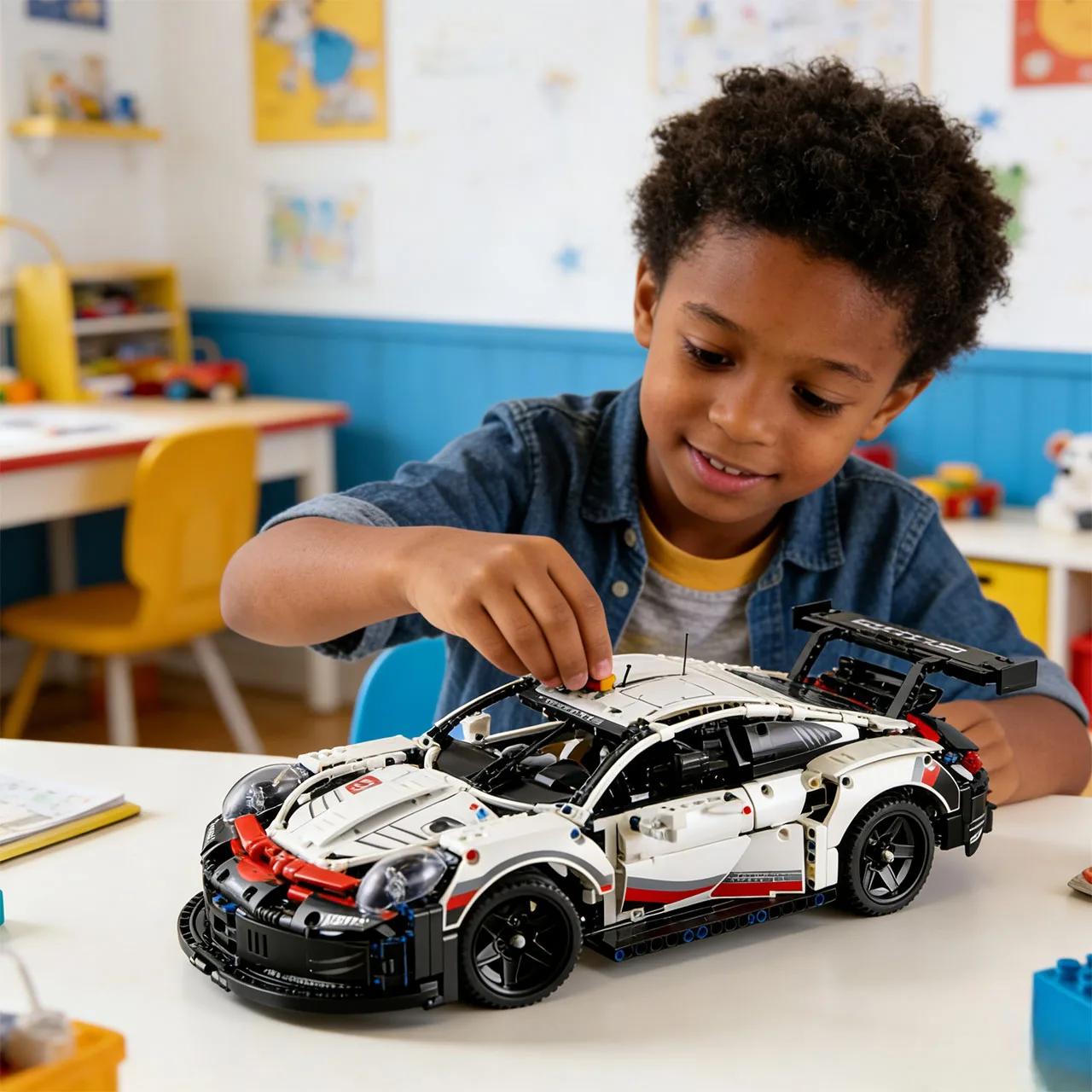 

1580PCS+ Technical Racing Car 42096 Series Mechanical Group Building Blocks Sport Car MOC Display Model Car Collection Decor Toy