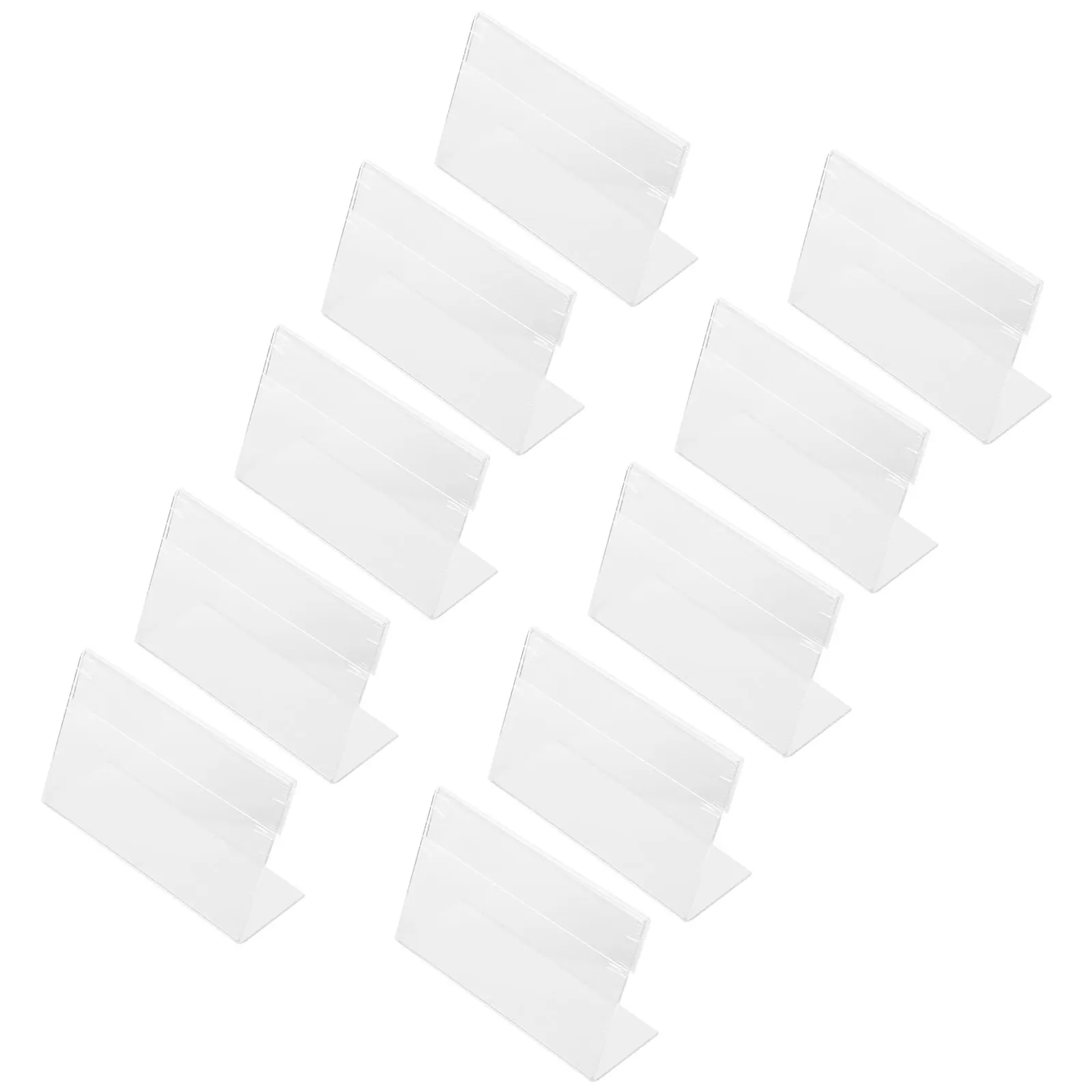 

20 Pcs Price Tag Holders Acrylic L Shape Display Stand Clear Shelf Labels 6x9cm Office Retail Store Menu Sign Holder
