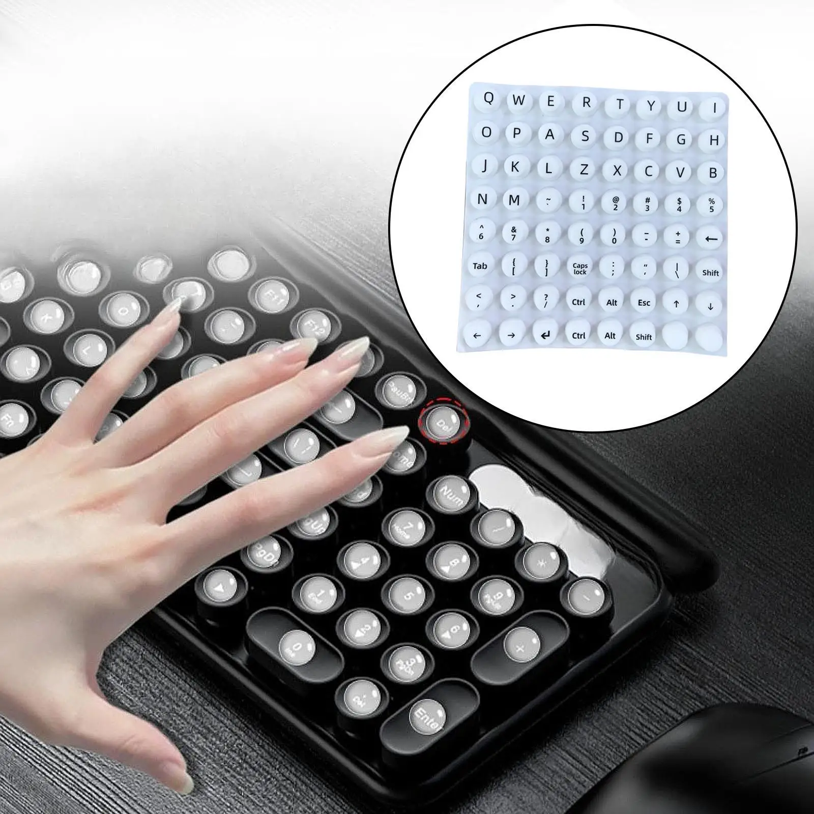 

Nail Art Typing Sticker, Keyboard Sticker Protector Nail Protection for Desktop