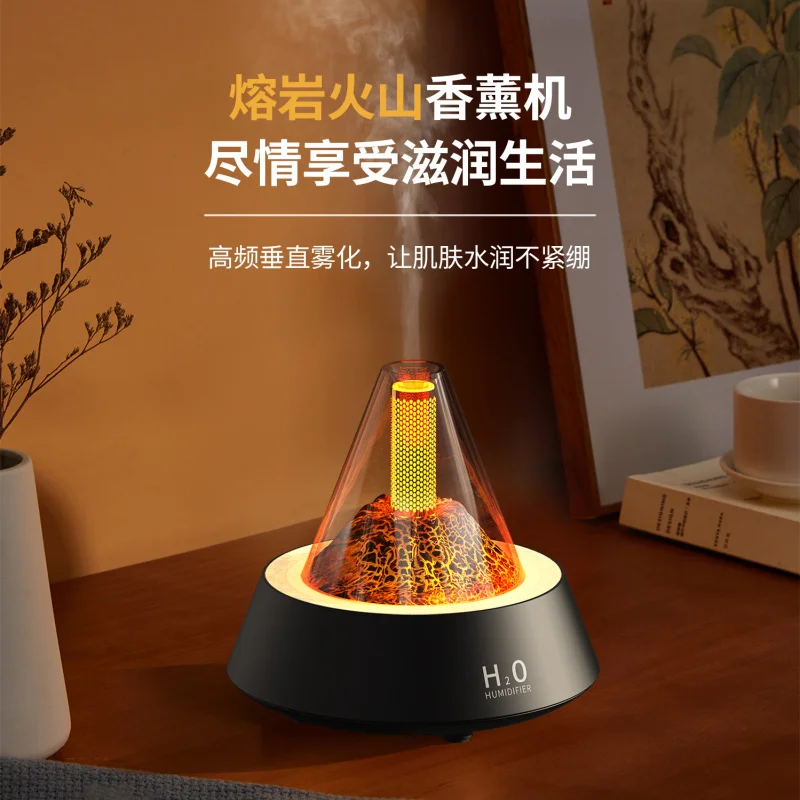 2024New Simulation Flame Aroma Diffuser Household Bedroom Desktop Mute Small Spray Ultrasonic Humidifier