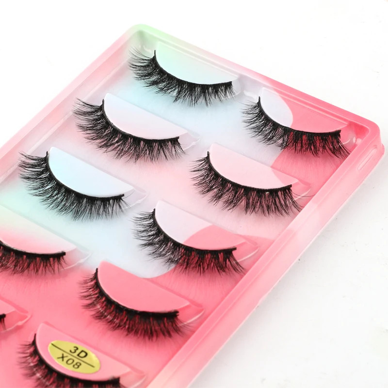 New 5 Pairs natural false eyelashes thick makeup real 3d mink lashes soft eyelash extension fake eye lashes short mink eyelashes