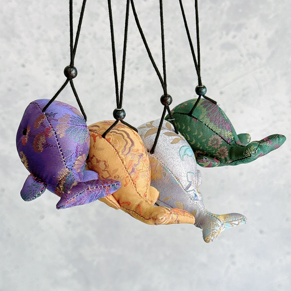 귀여운 고래 매력 손으로 만들어진 중국어 노래 브로케이드 독특한 수제 바다 동물 펜던트 장식품 가방에 대한 키 체인 독특한 디자인