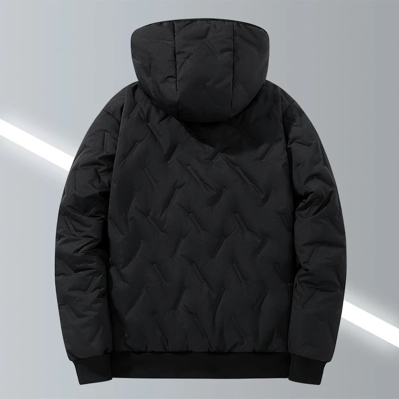 الاتحاد الأوروبي حجم الرجال مقنعين سترة سميكة معطف الشتاء الدافئ صوف مبطن أسود رمادي سترات موضة عادية مبطن معطف أبلى الملابس