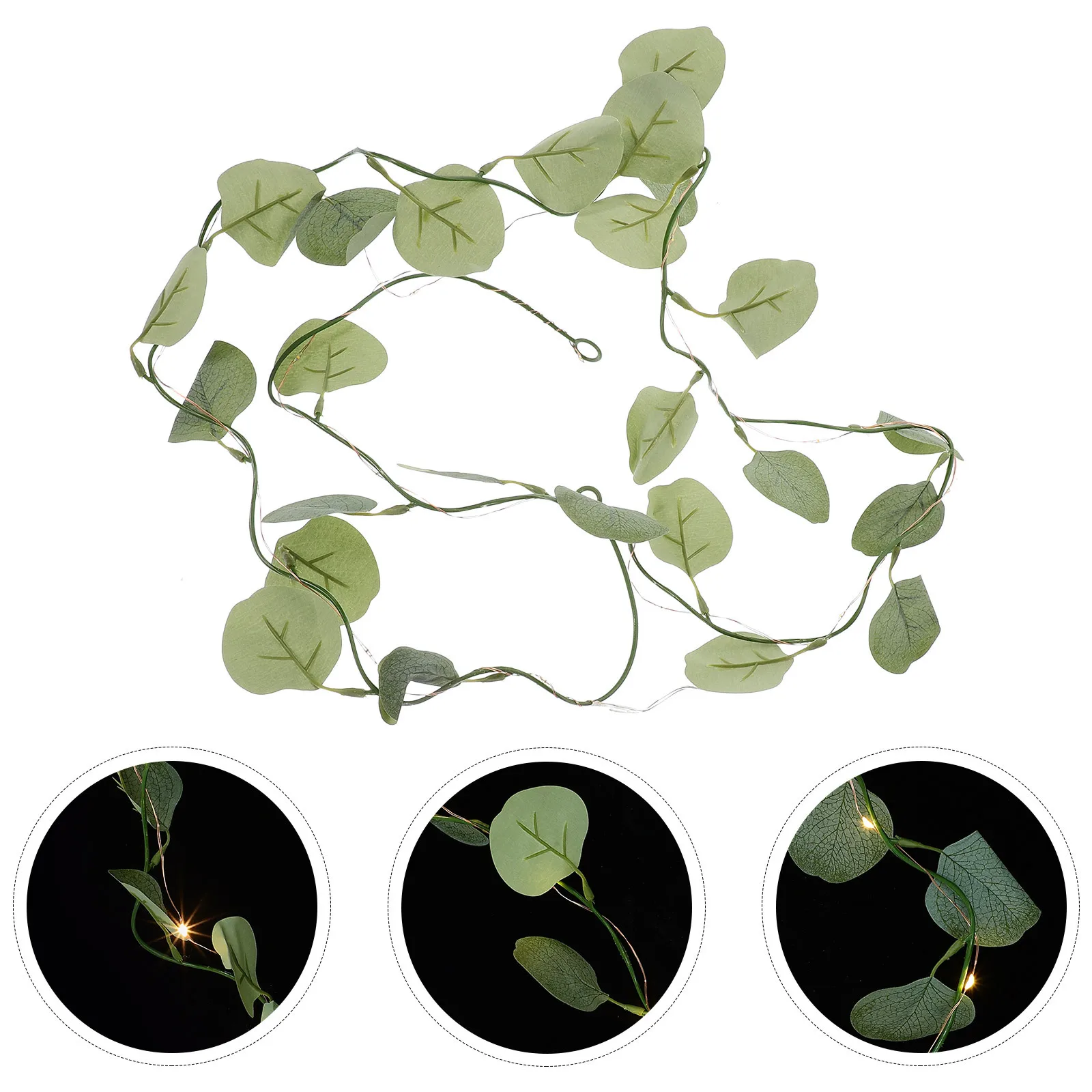 2 متر الأوكالبتوس سلسلة ضوء 20 LED الاصطناعي الخضرة الكرمة مصباح لتدوم دائم مزاج احتفالي الإضاءة ديكور للاستخدام الداخلي