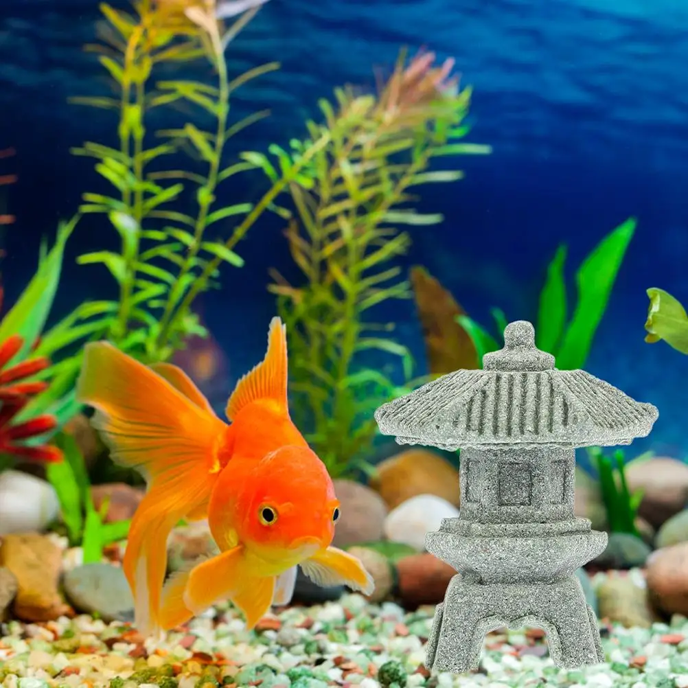 2 pezzi di decorazione leggera a torre giapponese, mini statua in miniatura con ornamento per pagoda da giardino Zen