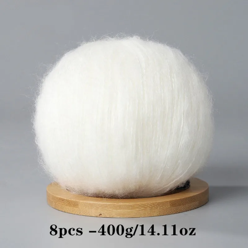8 Stück 400 g Mohair-Garn zum Häkeln und Stricken, DIY-Haustierspielzeug, DIY-Handwerk, weich, bequem, hautfreundlich, Frühling und Sommer