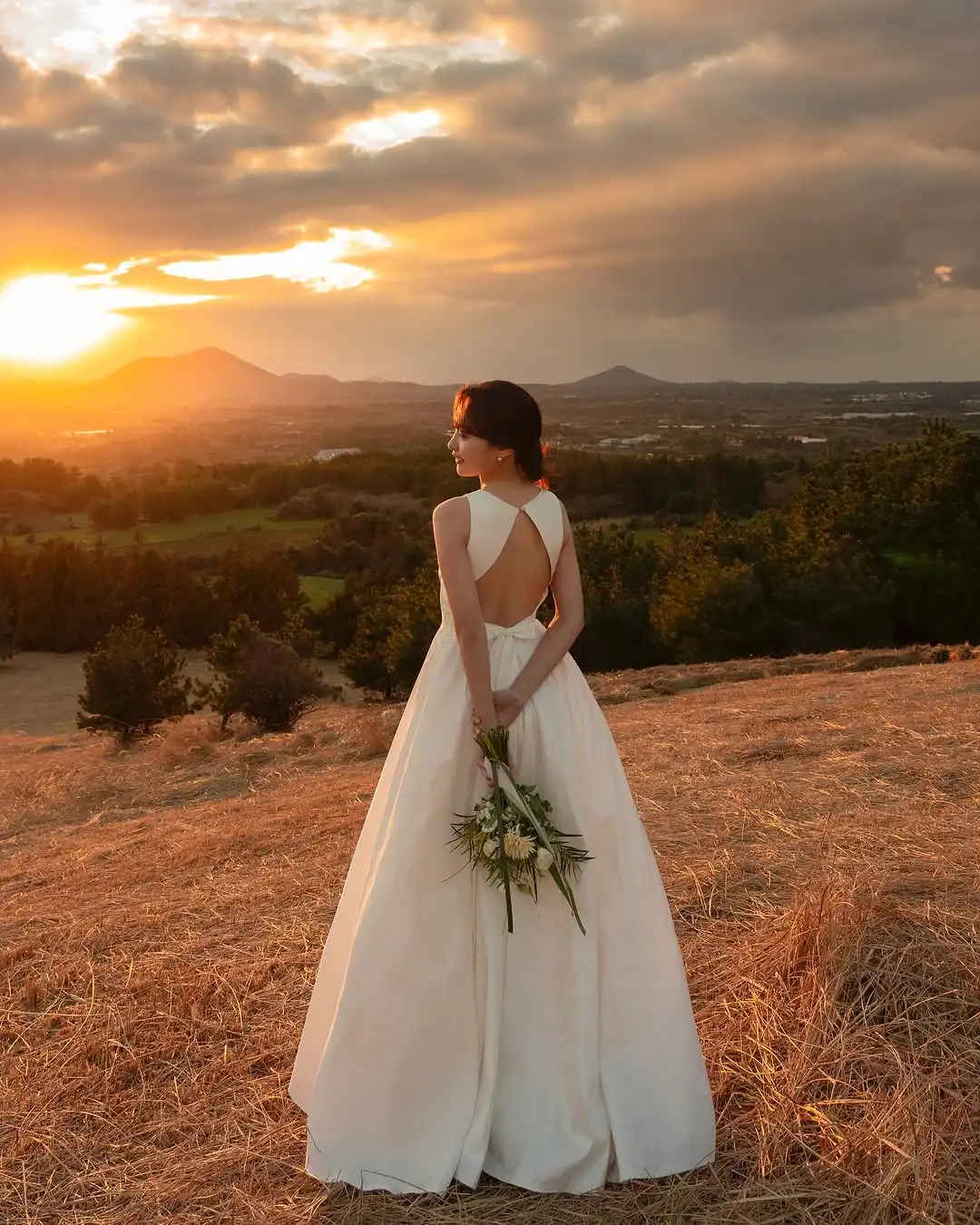 MD Simple col rond a-ligne robe de mariée taffetas sans manches corée Photoshoot longueur au sol personnalisé Corset robe de mariée 2025 Dende