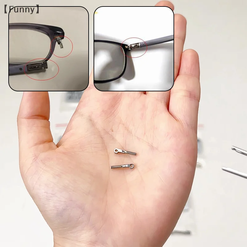 〔Funny〕2Pcs Eyeglasses Spring Insert Glasses Repairing Flex Temples Optical Frame Broken Replacement Part Accessory