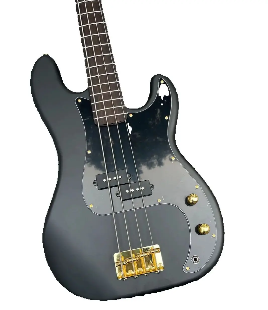 In Stock New 4 String Electric Bass Guitar Mahogany Body Maple Neck In Matte Black 241010