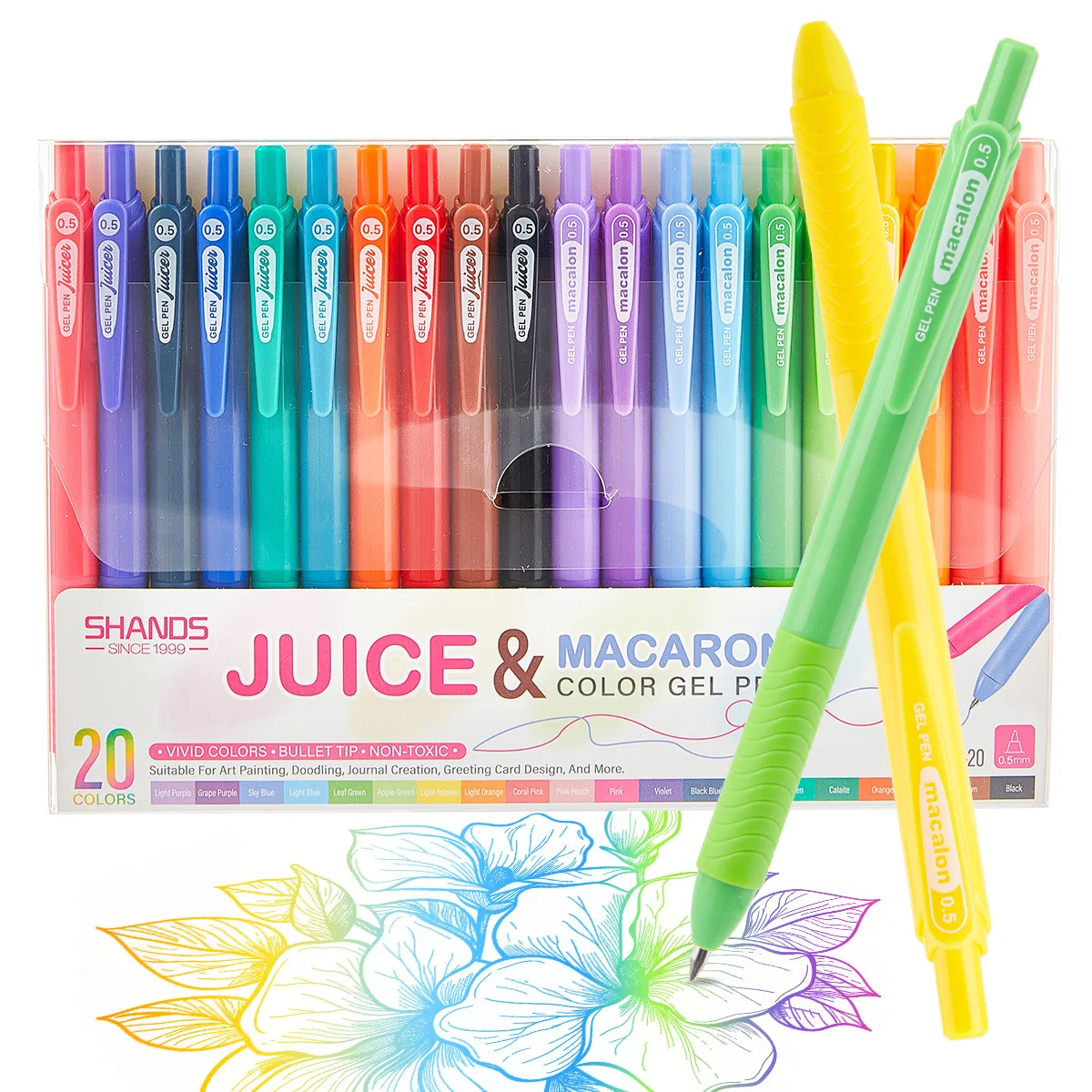 

Retractable Gel Ink Pens,0.5mm Extra Fine Point Tip,Journaling Smooth Writing Note Taking Coloring No Bleed&Smear Smudge Drawing