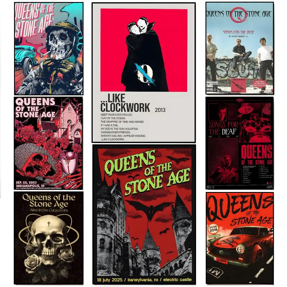 Band Rock Q-Queens Of The Stone Age Poster Elegant Indoor Artwork Design & Contemporary Home Decor