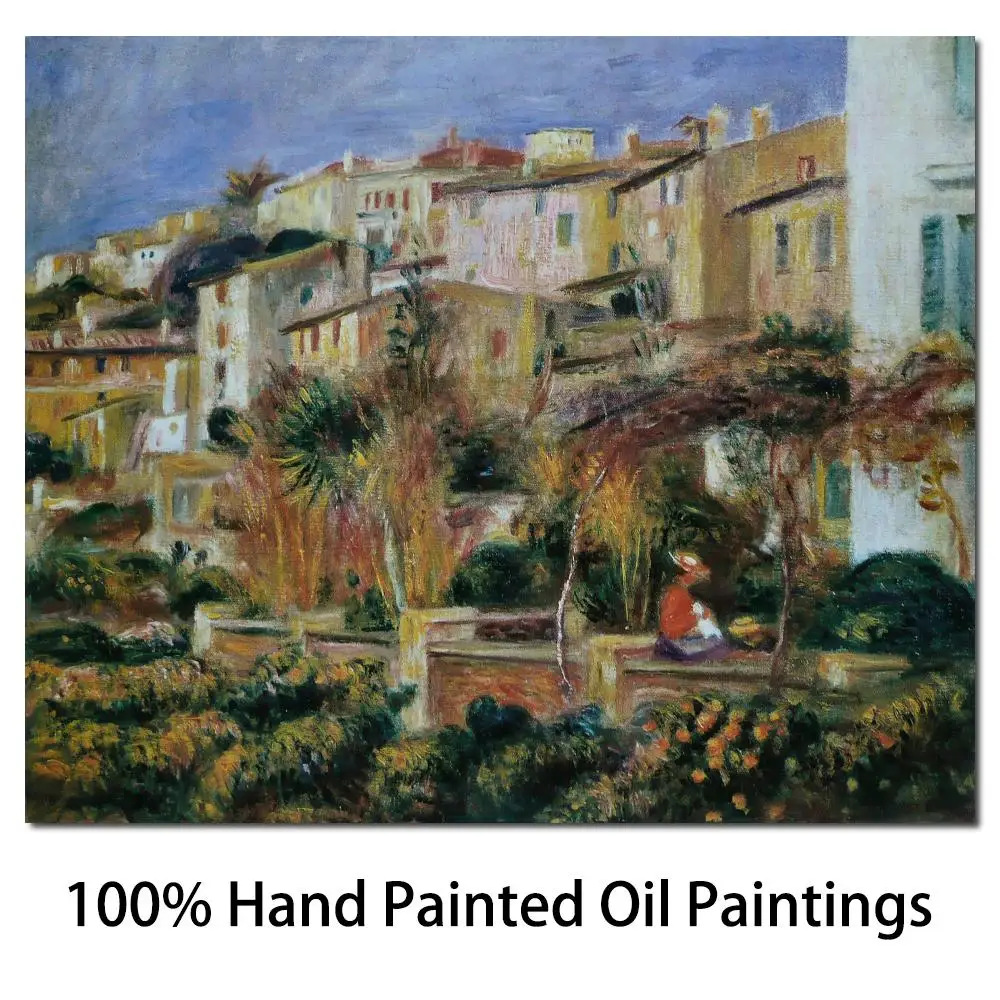 Modern Landscape Canvas Art Hand Painted Pierre Auguste Renoir Painting Beautiful Village Artwork Sitting Room Wall Decor Best