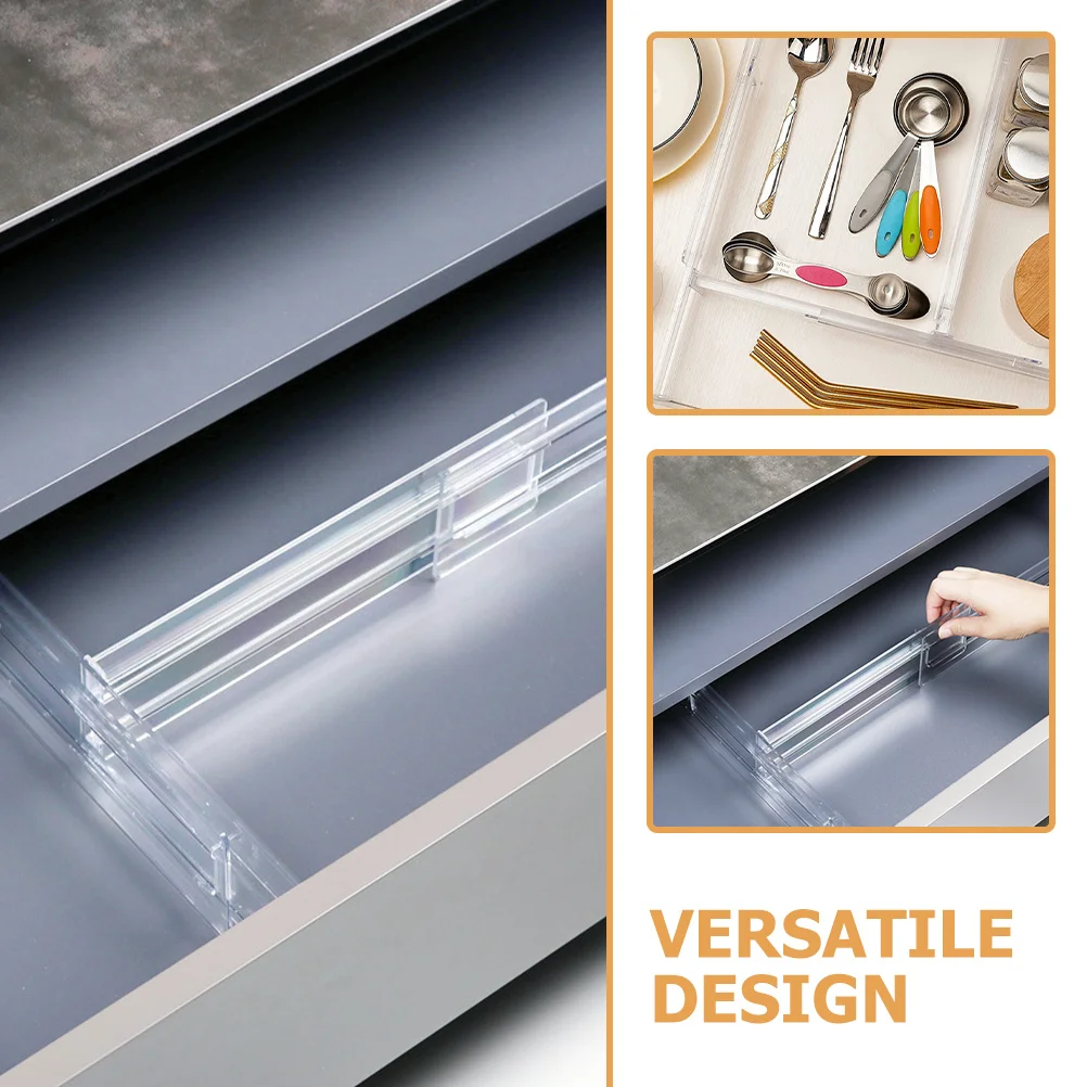 

Clear Adjustable Drawer Partition Separator Retractable Plastic Dividers for Home Organization Clothes Underwear Socks Storage