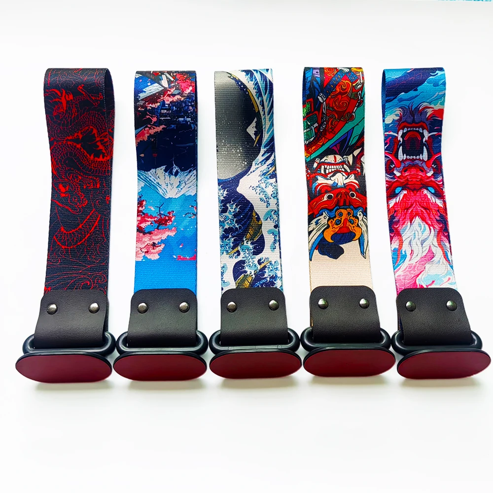 Universal Japanese Style Car Towing Strap Short Adhesive-backed Tow Hook Decorative Belt Trailer for Sport Cars BMW Mazda