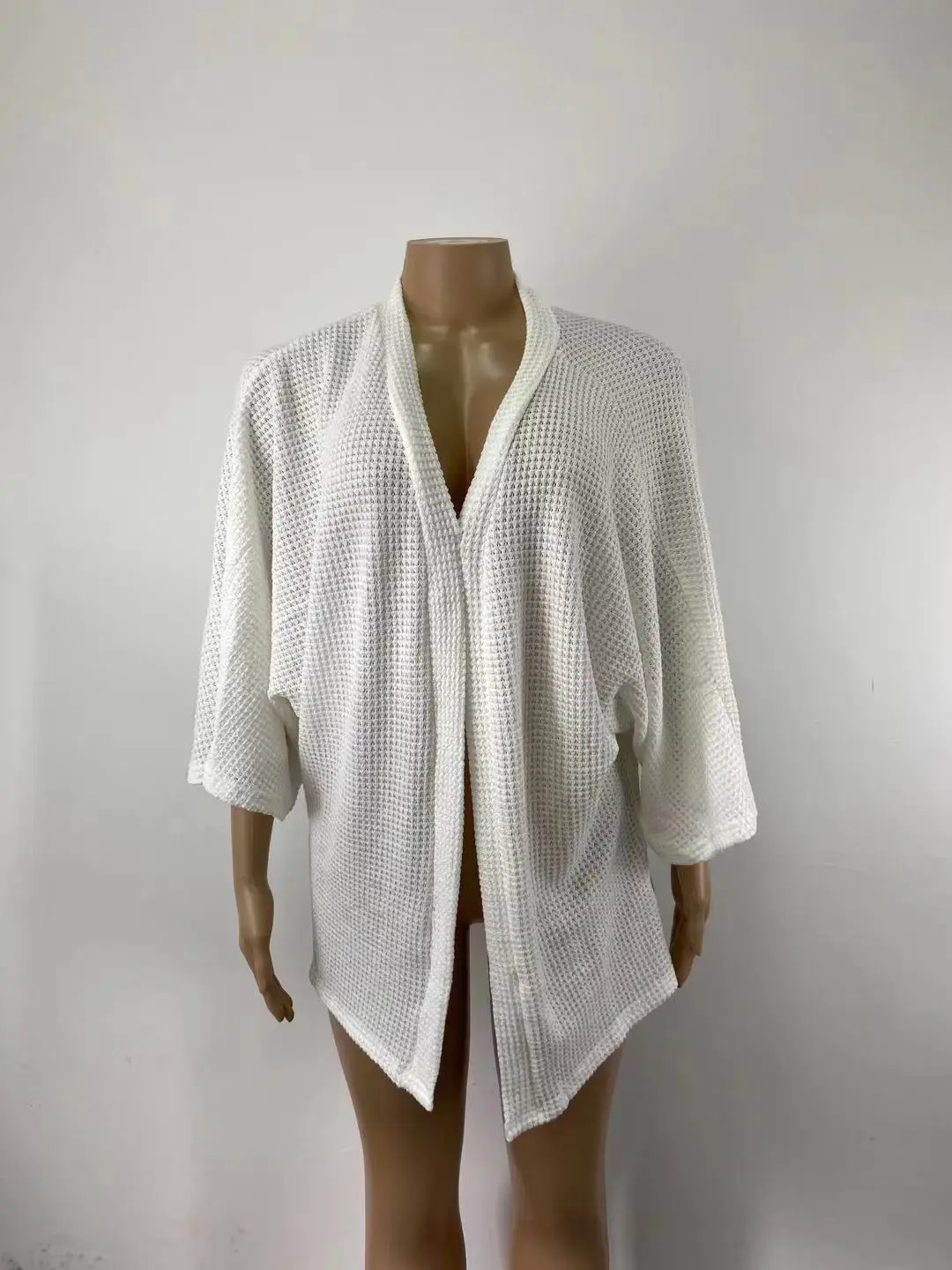 Cardigan pull femmes tricot manteau tricoté veste col en V demi manches point ouvert vêtements d'extérieur 2025 automne hiver tricots décontractés