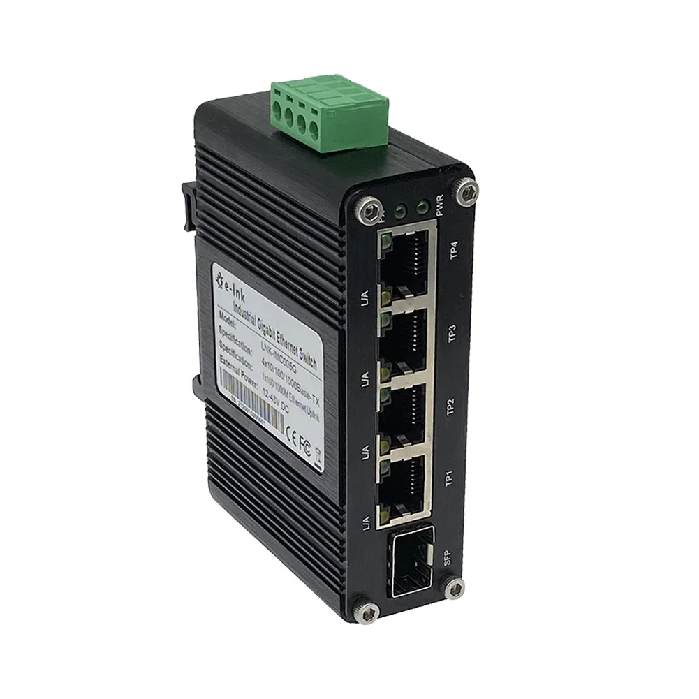 Din Rail PoE Switch 4 8 16 24 Ports 4 Port PoE Switch 10/100/1000Base-T 802.3at to 1-port 100/1000Base-X SFP