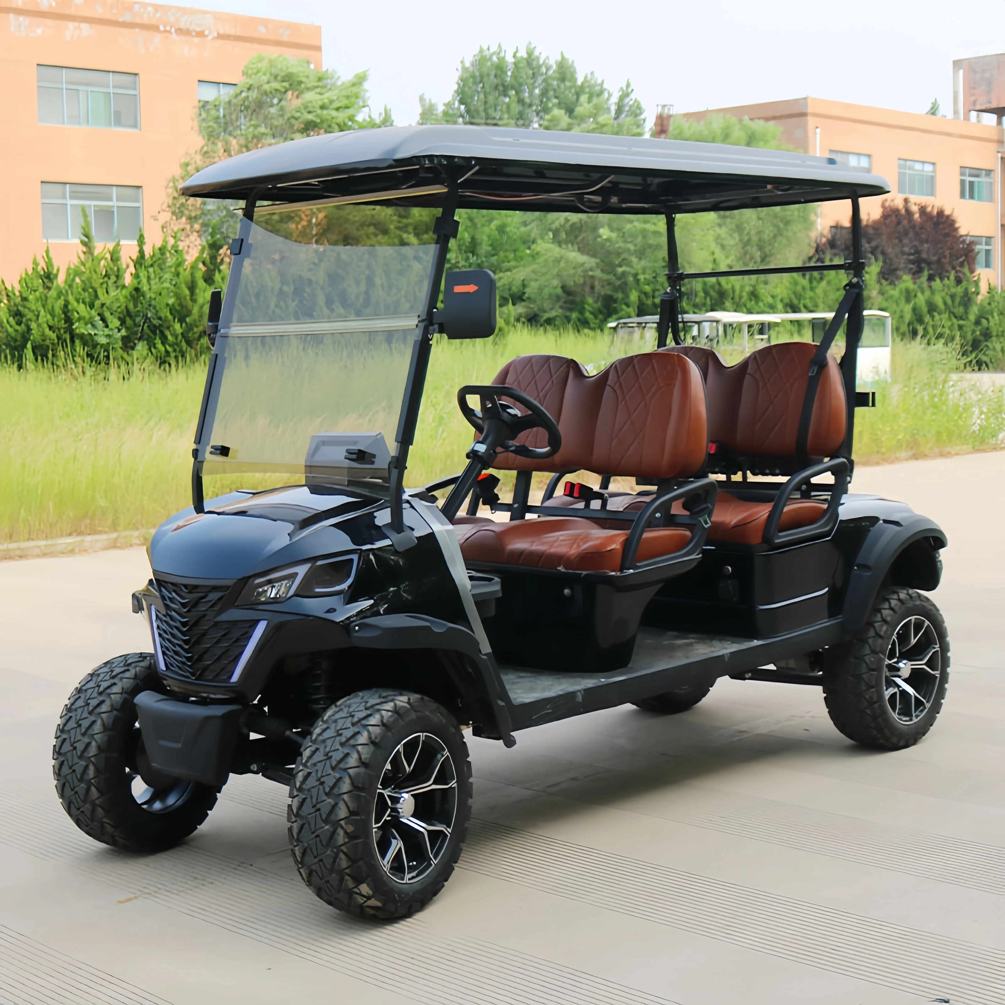 Chinese 72 Volt Golfkar Elektrische Golfkart Straat Legale 4-persoons Golfbuggy Kar