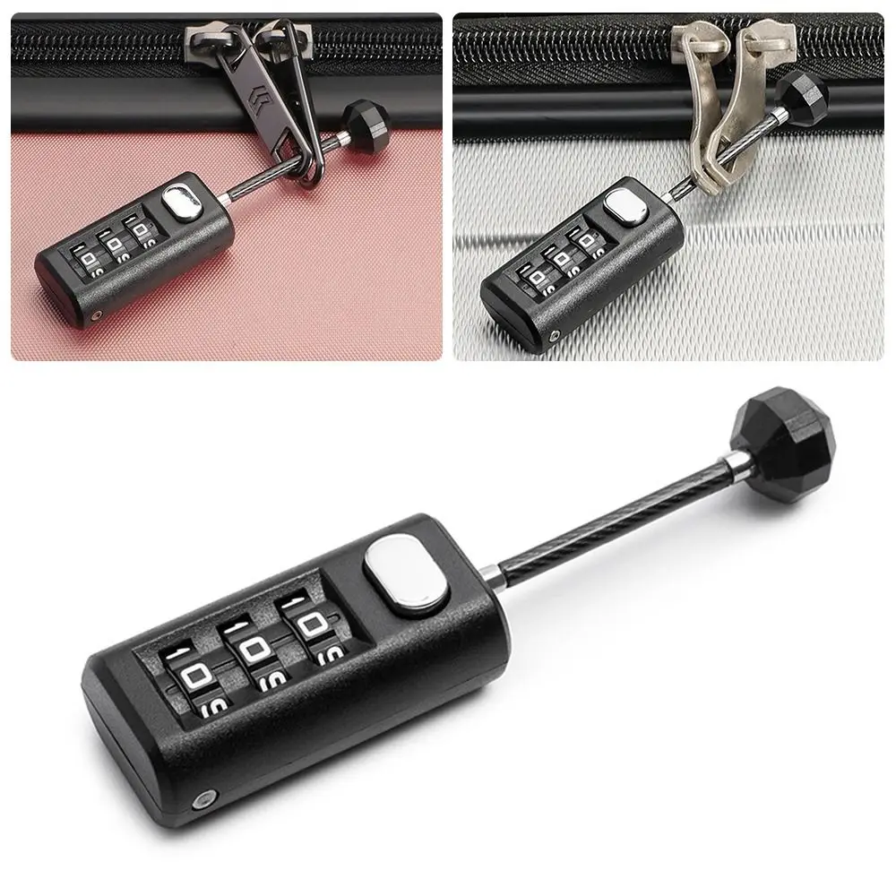Combination Lock Resettable Coded Lock 3 Digit Password Lock Backpack Zipper Lock Luggage Padlock Dormitory Cabinet  Lock