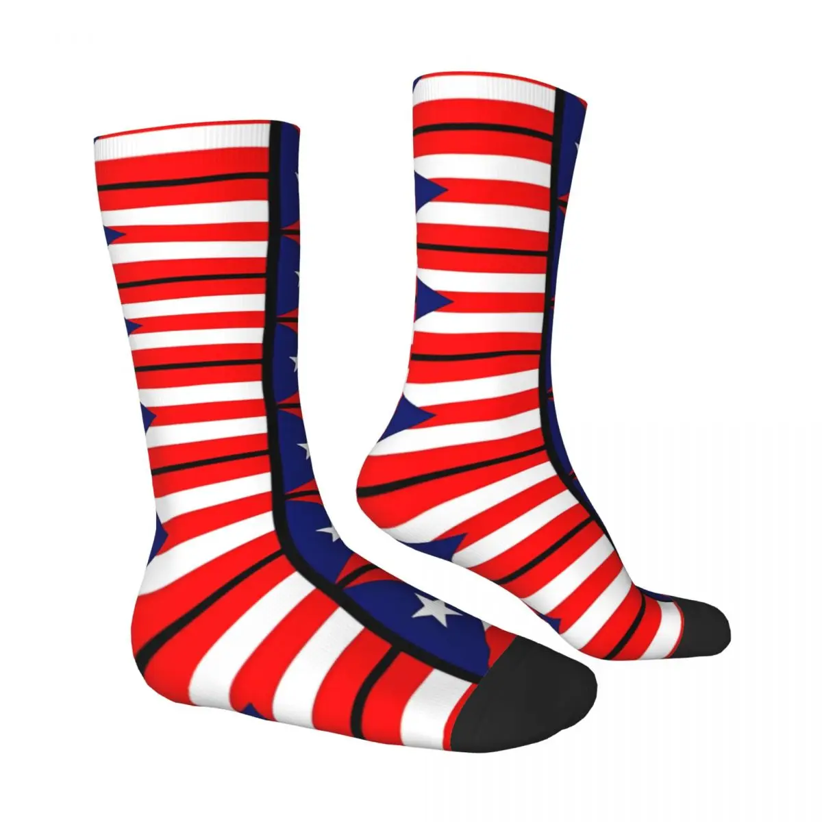 Puerto Rican Flag Socks Male Mens Women Winter Stockings Harajuku