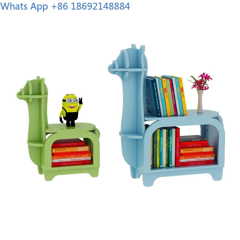 ชั้นวางหนังสือรูปอัลปาก้า ชั้นวางของข้างโซฟา โต๊ะข้างสำนักงาน ตกแต่งร้านค้า ชั้นวางโชว์สินค้า ชั้นวางของลายการ์ตูน ที่จัดระเบียบโต๊ะทำงาน