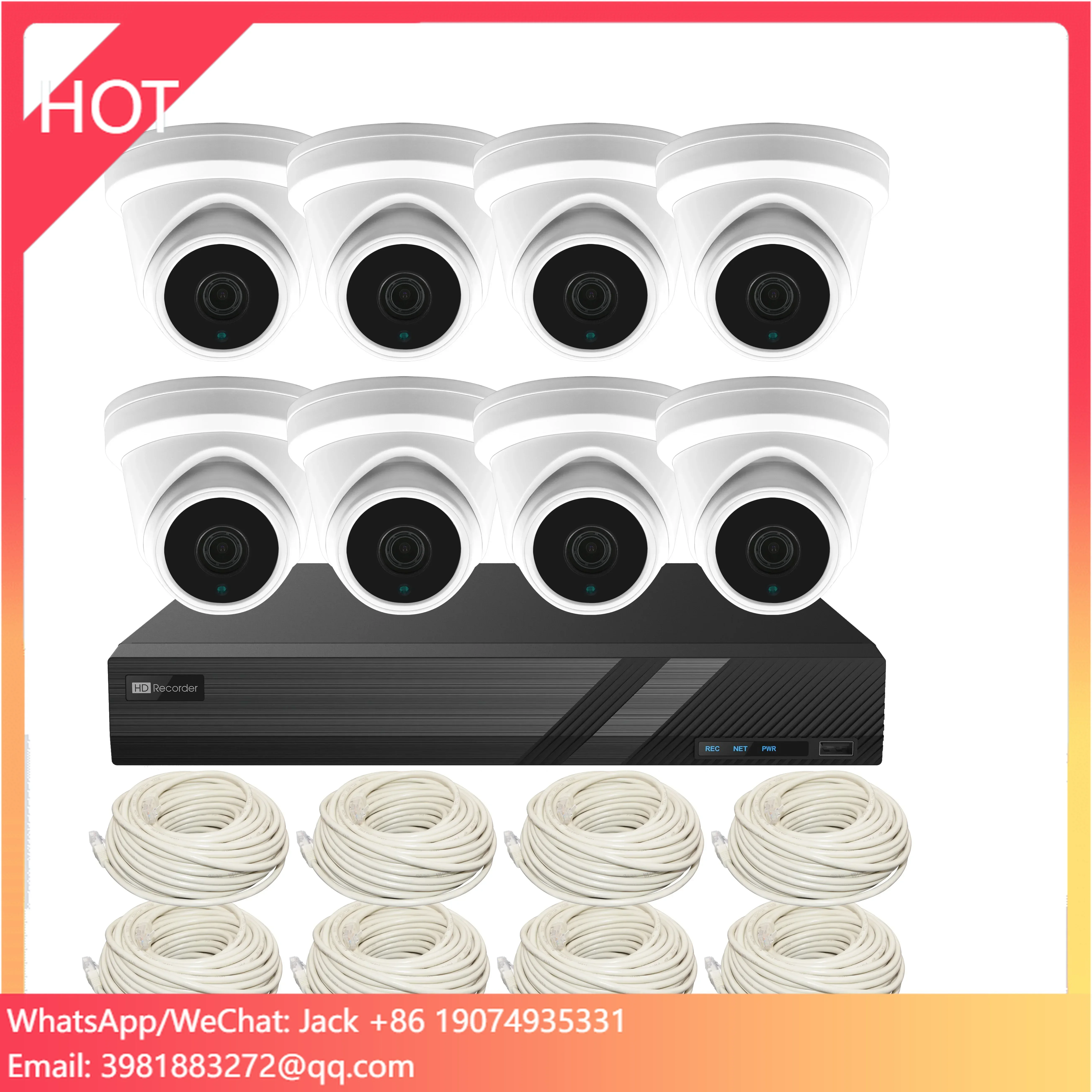 YCX High End Plug and Play IMX335 CMOS 5MP/6MP Turret Ip Cameras 8ch Poe Nvr Kit,with 2.8/3.6mm Lens Optional