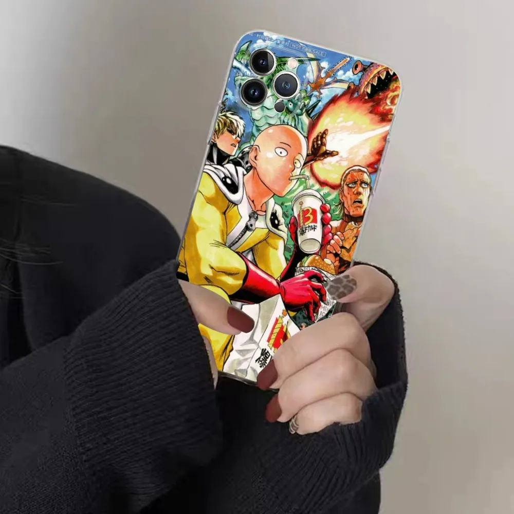 One P-Punch Man Saitama Phone Case for iPhone 15 8 7 6 6S Plus X SE 2020 XR XS 14 11 12 13 Mini Pro Max Mobile Case